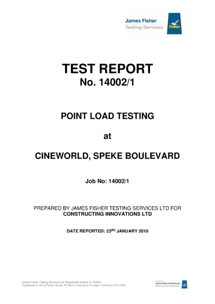 Retanol Xtreme Point Load Test Report