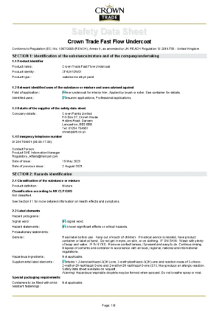 Fastflow Primer Undercoat Material Safety Data Sheet