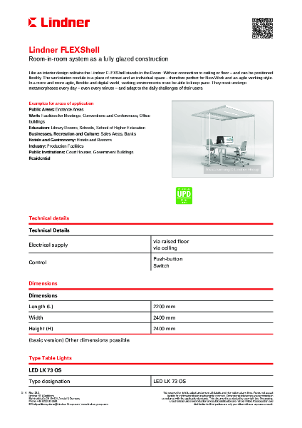 Lindner FLEXShell - Data sheet