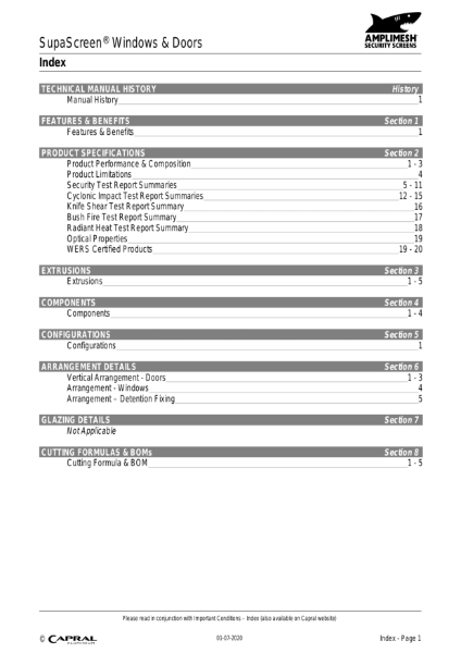 Supascreen windows and doors technical manual 2020 07 01