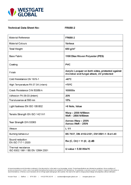 FR650-2 Technical Data Sheet