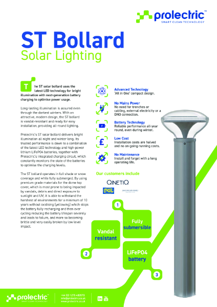 Prolectric ST Solar Bollard