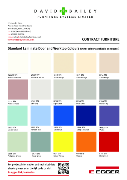 EGGER Laminate Colour Chart