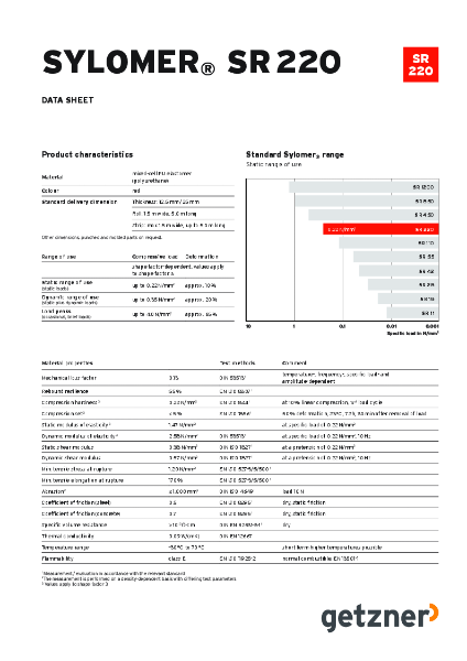 Data Sheet Sylomer® SR 220 EN