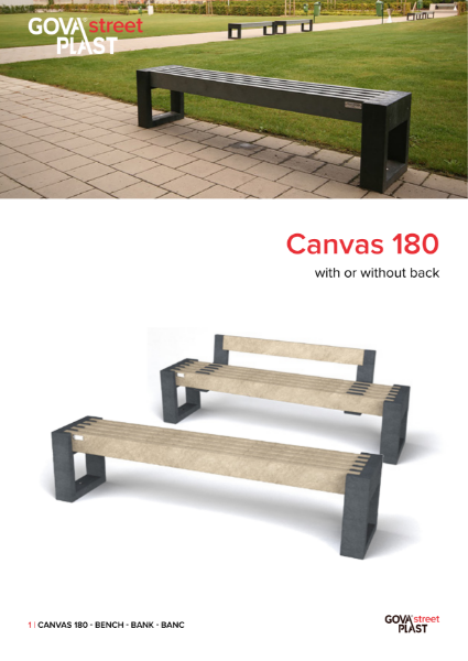 Canvas Straight Bench 180 Data Sheet