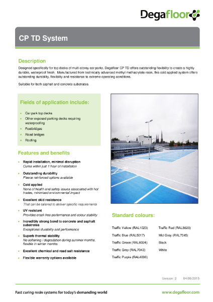 Degafloor Car Park Top Deck System