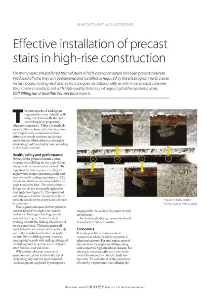 Effective installation of precast stairs in high-rise construction