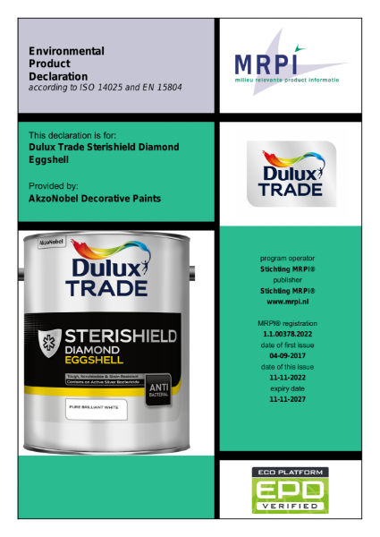 Dulux Trade Sterishield Diamond Eggshell EPD