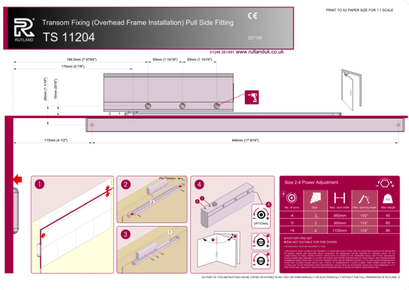 TS.11204 Fitting Instructions - Pull side (transom mount)