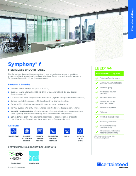 Symphony f - Includes NRC Chart - Data Page
