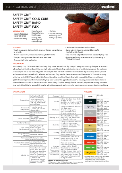 Data Sheet: Safety Grip Range