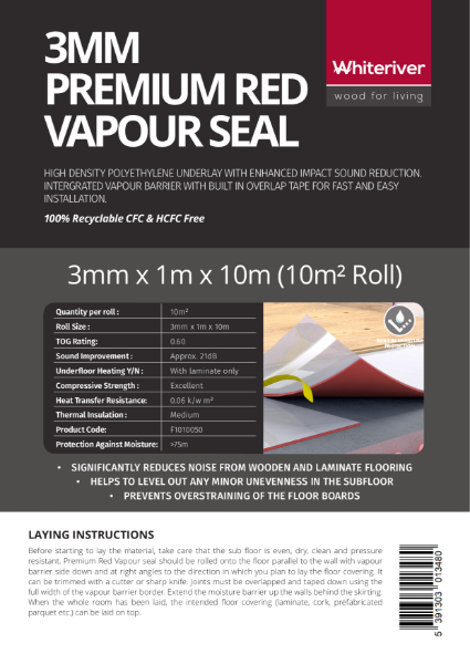 3mm Premium Red Vapour Seal Underlay Data Sheet