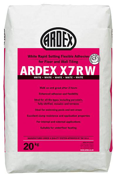 ARDEX X 7 R W Rapid Setting Flexible Tile Adhesive - White