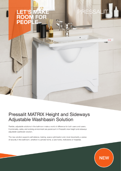Pressalit MATRIX height and sideways adjustable washbasin solution