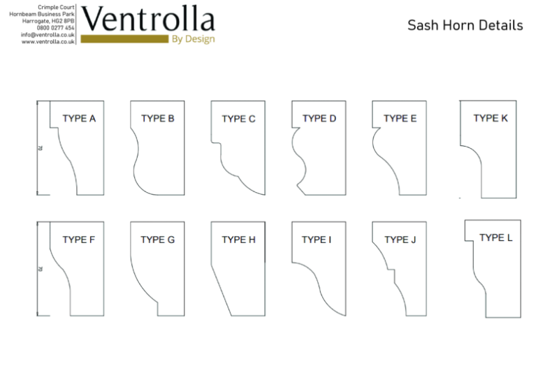 Ventrolla Technical Specification | Sash Window Horn Details