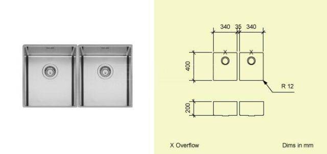 Series A Double - Sinks - Stainless Steel Sink Bowl Combination