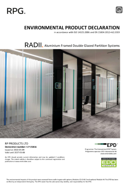 Radii Double Glazed Partition Systems EPD