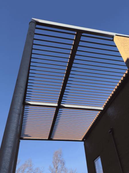 Aluminium Brise Soleil - Solar Shading: Shadex 100 Fixing Within Steelwork - Brise Soleil