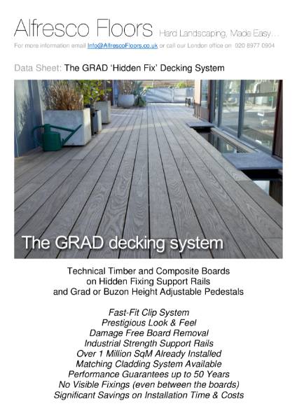 Grad `Hidden Fix` Decking System - Data Sheet