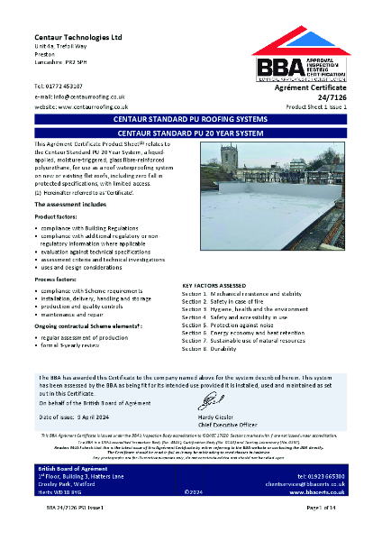 BBA Agrément Certificate