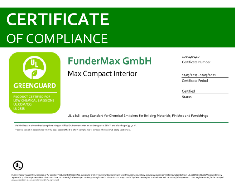 GREENGUARD Certification Max Compact Interior