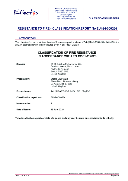 Fire classification report EUI-24-000264