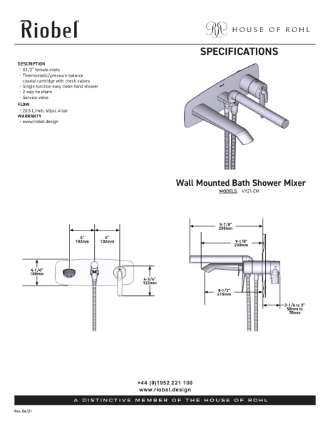 Venty Wall Mounted Bath Mixer - PDS