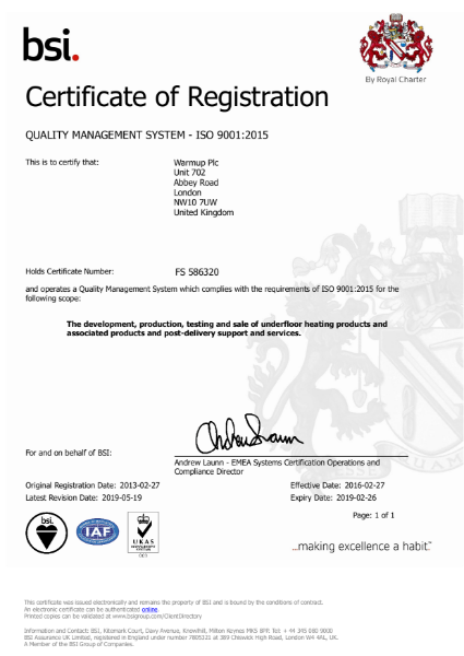 ISO 9001:2015 Certificate