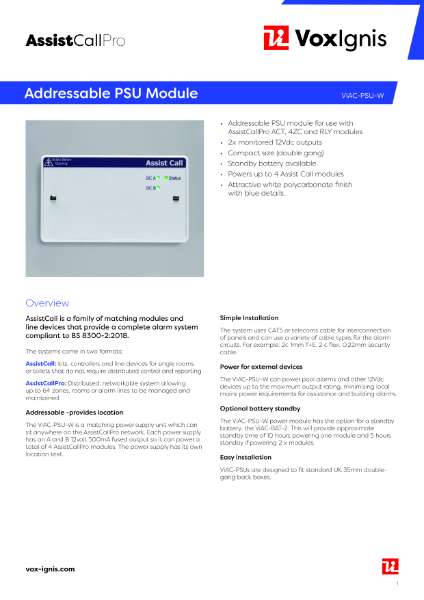 ViAC-PSU-W Datasheet rev1