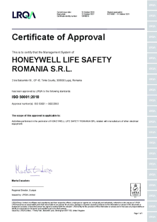 Honeywell Building Automation ISO 5001:2018