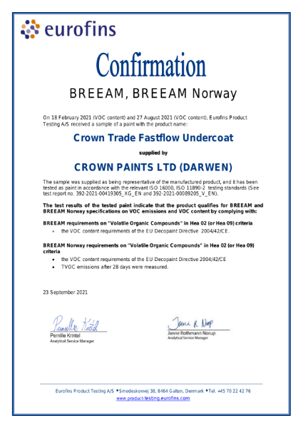 Fastflow QD Primer U/C BREEAM Attestation