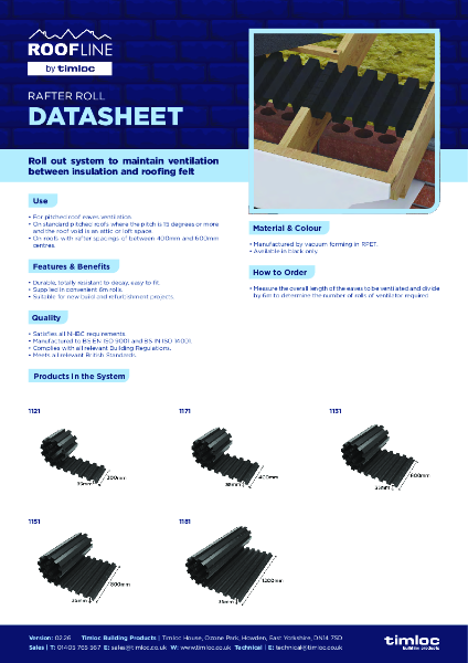 Rafter Roll Datasheet