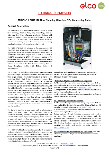 Technical Submission - TRIGON L PLUS 170
