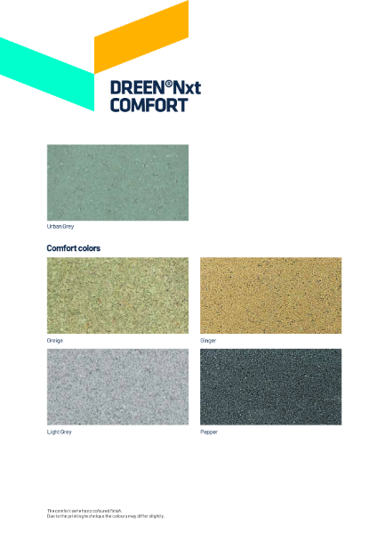 Dreen NXT Comfort Colour Chart