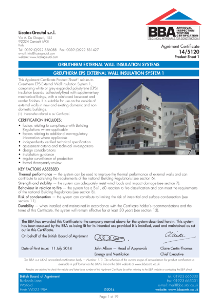 14/5120 GREUTHERM EPS EXTERNAL WALL INSULATION SYSTEM 1