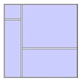 Enhetligt fasadsystem med 4 paneler (2x2-arrangemang 1) 