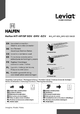 Asennnusohjeet - HALFEN HIT-HP/SP SDV -SMV -SZV