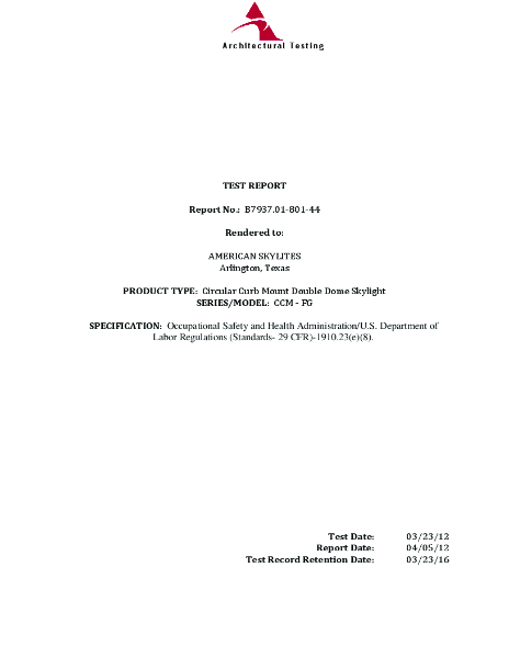 Approvals: Architectural Testing; Report #B7937.01-801-44