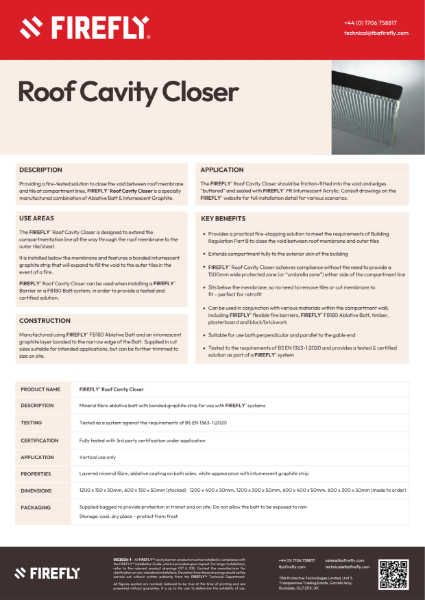FIREFLY Roof Cavity Closer