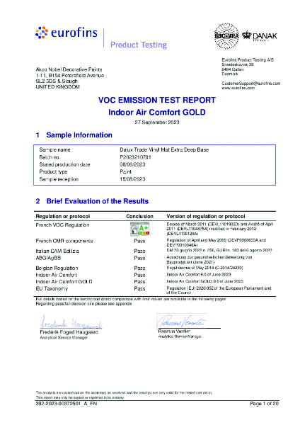 Indoor Air Comfort – Eurofins