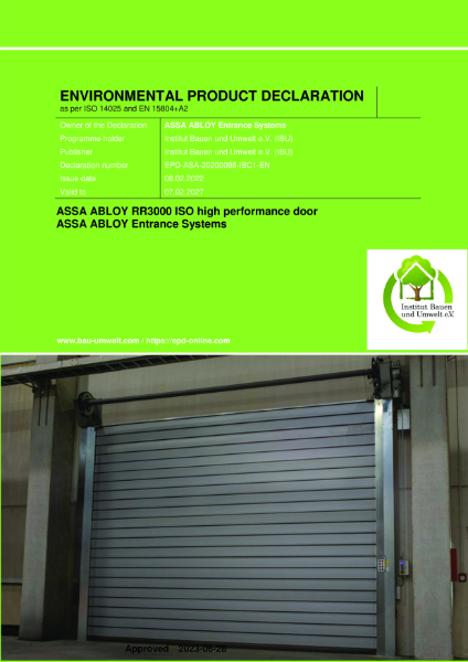 ASSA ABLOY RR3000 ISO rigid high speed door