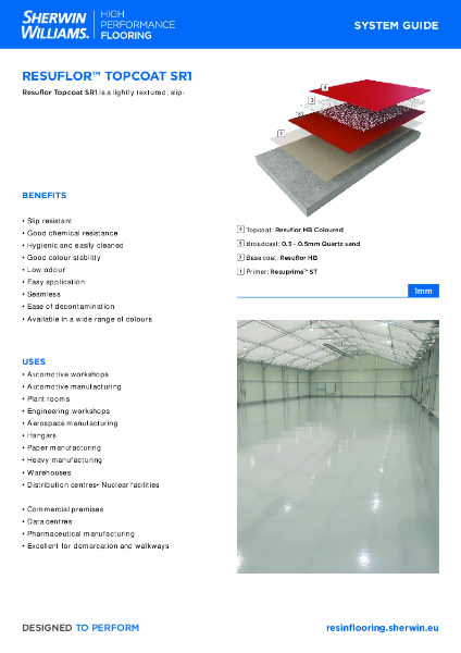 Resin Flooring System Resuflor™ Topcoat SR1 System Guide
