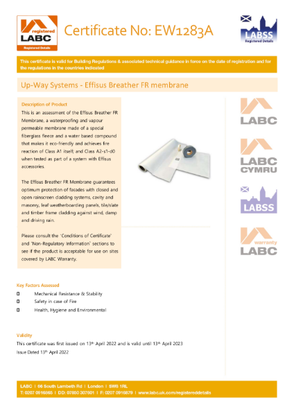 LABC - Class A1 Effisus Breather FR + Effisus Vapour FR