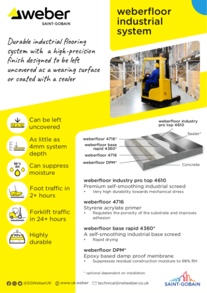 weberfloor industrial system - System spec card