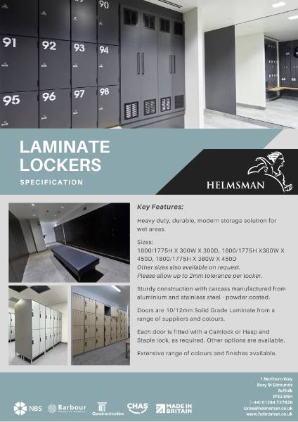 Laminate Lockers - Wet Area