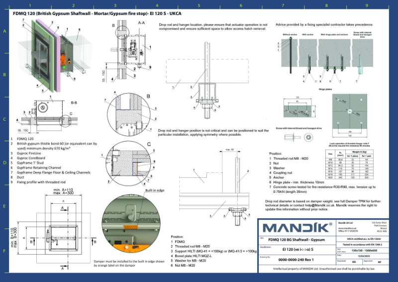 FDMQ 120 – British Gypsum Shaftwall - CID (UKCA)