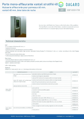 GSP-0222 Flush single-leaf laminated door - datasheet