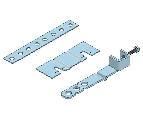 Straps, ties, channels and inserts