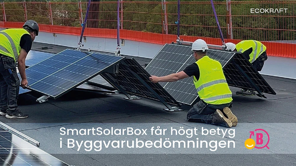 ECOKRAFTs SmartSolarBox får högt betyg i Byggvarubedömningen