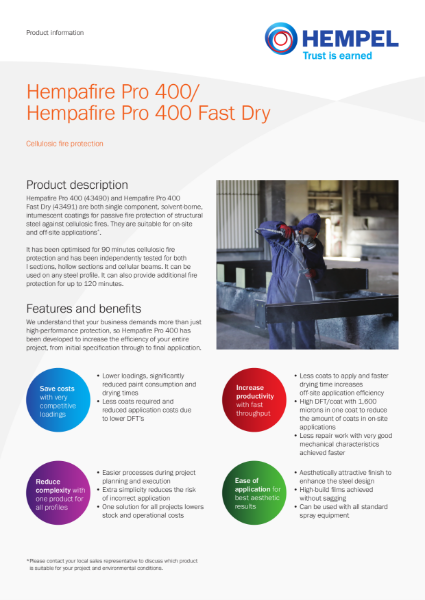 Hempafire Pro 400 (43490) Product Information Sheet